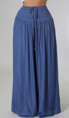 SC Solid Color Loose Casual Ice-Silk Pants XHXF-8636