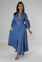 SC Long Sleeve Denim Shirt Dress XHXF-943