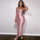 SC Sexy Sling Ruched Split Maxi Dress GZJF-1193