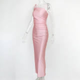 SC Sexy Sling Ruched Split Maxi Dress GZJF-1193
