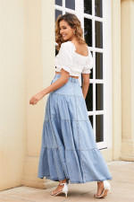 SC Loose Denim Long Skirt GYAN-055