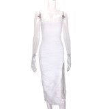 SC Water Ripple Split Sexy Long Dress YMYF-9251
