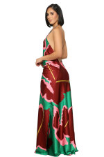 SC Sexy Print Sleeveless Backless Maxi Dress XHXF-422