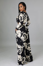 SC Long Sleeve Print Two Piece Pants Set XHXF-8635