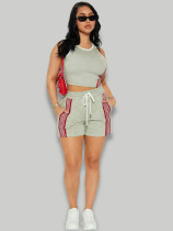 SC Casual Sleeveless Tank Top Two Piece Shorts Set FENF-6061
