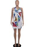SC Halterneck Print Backless Mini Dress XHXF-309