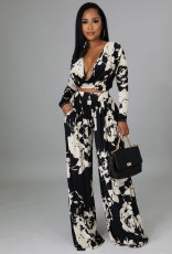 SC Long Sleeve Print Two Piece Pants Set XHXF-8635