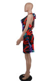 SC Halterneck Print Backless Mini Dress XHXF-309