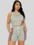 SC Casual Sleeveless Tank Top Two Piece Shorts Set FENF-6061