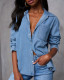 SC Loose Long Sleeve Denim Shirt GYAN-16896