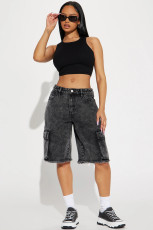SC Washed Straight Denim Seventh Pants GYAN-12219