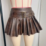 SC Sexy Pleated Patchwork Mini Skirt GPBY-8143