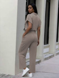 SC Solid Color Short Sleeve Two Piece Pants Set MIL-L320