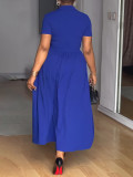 SC Solid Color Short Sleeve Maxi Dress GYLY-10991