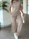 SC Solid Color Short Sleeve Two Piece Pants Set MIL-L320