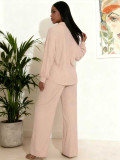 SC Long Sleeve Solid Color Shirt Two Piece Pants Set MIL-L318