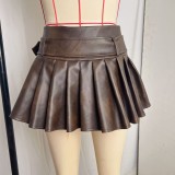 SC Sexy Pleated Patchwork Mini Skirt GPBY-8143