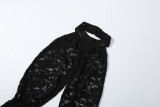 SC Lace Patchwork Halterneck Backless Jumpsuit XEF-K6Q01398A