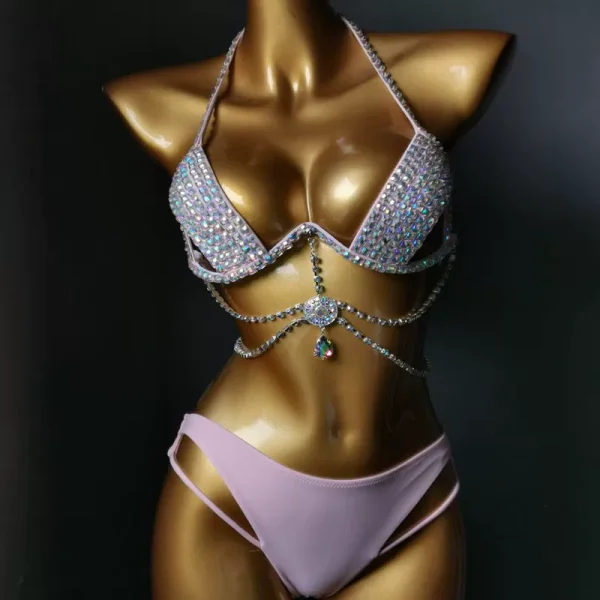 SC Diamond Tassel Halterneck Bikinis 2 Piece Swimsuit YWTT-2020001