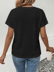SC Lace V Neck Loose Patchwork Tops GYGE-26030