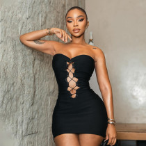 SC Sleeveless Off Shoulder Bandage Dress GSZM-J26DS045