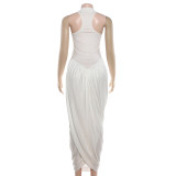 SC Sleeveless Solid Color Patchwork Maxi Dress GZJQ-K25D90618