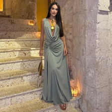 SC Sleeveless Solid Color Maxi Dress GZJQ-K6D00876A