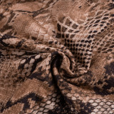 SC Deep V Neck Snake Print Backless Romper GDSF-D26RP009
