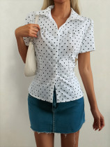 SC Polka Dots Print Short Sleeve Shirt GZYU-K26120070