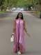 SC Solid Color Irregular Patchwork Tassel Maxi Dress GQZF-7871
