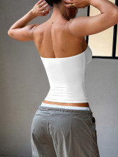 SC Solid Color Wrap Chest Tank Tops GZYU-K262Y0010
