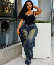 SC Fashion Washed Wide Leg Jeans GAKF-60210