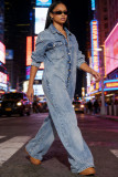 SC Fashion Denim Long Sleeve Jumpsuit GAKF-60116