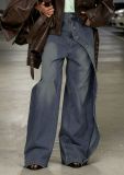 SC Plus Size Single Breasted Multi-button Washed Denim Jeans GYLN-YLN0312