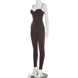 SC Sling Solid Color Tight Jumpsuit GDSF-Q26JP012