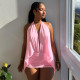 SC Mesh Halterneck Backless Mini Dress GDSF-D26DS041
