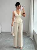 SC Sleeveless Solid Color Two Piece Pants Set GZEY-K26190125