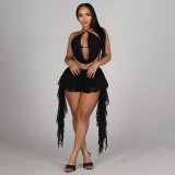 SC Sexy Tie Up Tops Ruffles Skirt 2 Piece Set GSZM-D26ST055