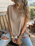 SC Solid Color Sleeveless Loose Tops GZEY-K26220066
