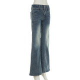 SC Vintage Low-Rise Button Jeans GQLF-6666