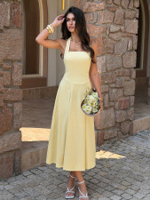 SC Halterneck Solid Color Backless Maxi Dress GZEY-D26230054