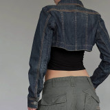 SC Vintage Cropped Long Sleeve Denim Jacket GQLF-802