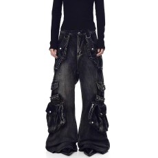 SC Fashion Multi Pockets Straight Jeans GQLF-910