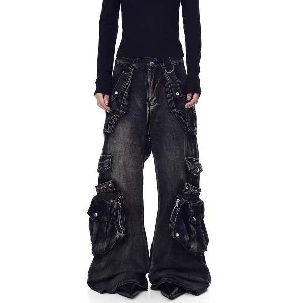 SC Fashion Multi Pockets Straight Jeans GQLF-910