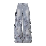 SC Fashion Loose Patchwork Straight Jeans GQLF-9898