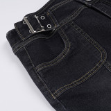 SC Fashion Patchwork Micro Flare Jeans GQLF-0134