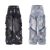 SC Fashion Loose Patchwork Straight Jeans GQLF-9898