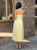 SC Halterneck Solid Color Backless Maxi Dress GZEY-D26230054