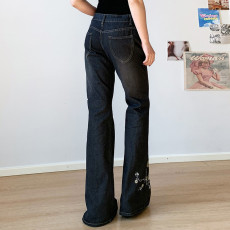 SC Retro Embroidery Flare Jeans GQLF-26899