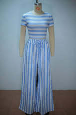 SC Stripe Short Sleeve Two Piece Pants Set GANY-LB2484